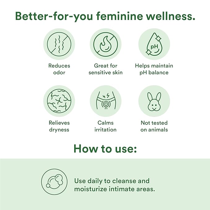Good Clean Love Rebalance Intimate Feminine Wash, Water Based pH-Balanced & Moisturizing Cleanser with Organic Aloe Vera and Natural Ingredients, Reduces Vaginal Dryness & Odor, Cedarwood, 6 Oz