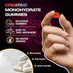 Creatine Gummies for Women & Men Low Sugar Creatine Supplements, Help Build Muscle Creatine Monohydrate Gummies Raspberry Flavor Supports Muscle Growth and Enhances Strength 120 Count