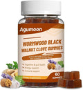10-in-1 Wormwood Black Walnut Clove Gummies for Adults,Herbal Supplement for Gut Cleanse & Digestive Wellness with Garlic,Turmeric,Pumpkin Seed,Oregano,Moringa,60 Gummies