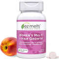 EZ Melts Women's Multi + Hair Growth - Daily Multivitamin for Women - Supports Healthy Energy Levels & Reduced Hair Shedding - Non-GMO & Vegan - Peach - 60 Dissolvable Tablets (30 Servings)