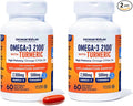 Oceanblue 2100 Triple Strength Omega-3 Fish Oil with Turmeric | Burpless Omega 3 Combo Supplement with Curcumin EPA DHA DPA | Heart and Joint Support | 60 Softgels | 2 Pack | 120 Total Softgels