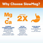 SlowMag Muscle & Heart Magnesium Chloride Supplement with Calcium, 180 Count, Supports Muscle Relaxation, Heart, Nerve & Bone Health, High Absorption (Pack of 2)
