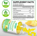 Potassium Citrate Gummies 1000mg, High Potency Potassium Supplement Gummies for Adults Women & Men, Support Muscle Health, Sugar-Free, Pineapple Flavor, 60 Count