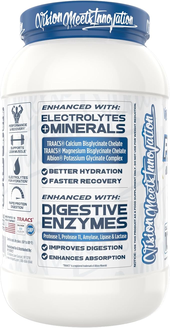 VMI Sports | ProtoLyte Whey Isolate Protein Powder | Low Calorie Whey for Weight Loss and Muscle Gain | Digestive Enzymes | Non-GMO (1.6 lb, Vanilla Cake Batter)