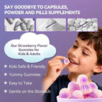 Magnesium Glycinate + Calcium Gummies for Kids Sugar Free Magnesium Gummy Kids Sleep Gummies Melatonin Free Magnesium Supplement for Children Zzz & Relax, Brain, Bone