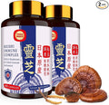 Japanese Reishi Mushroom Complex Supplement 1500mg - Reishi,Chaga,Cordyceps,Lion's Mane,Maitake,Agaricus Mushrooms Extract & 3 Herb,Organic Mushroom Capsules for Immune,Brain (Pack of 2)