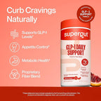 Supergut GLP1 Daily Support, Blood Orange - High Fiber GLP-1 Supplement Powder for Women & Men - Sugar-Free Drink Mix for Gut Health & Digestive Support (18 Servings)