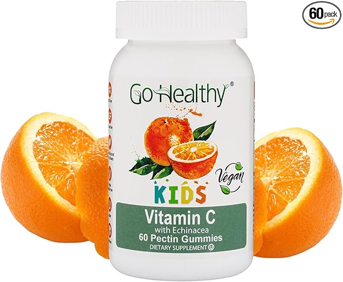 Go Healthy Vitamin C Gummies for Kids, Immune Support, Children Vitamin Gummies, Toddler, Kids Vitamins, Kosher, Halal, Tasty Gummy - 60 Servings