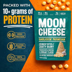 Moon Cheese Garlickin' Parmesan Cheese Bites, 2 Ounce, 3-Pack, Crunchy, Protein Rich Cheese Snack, 100% Real Cheese