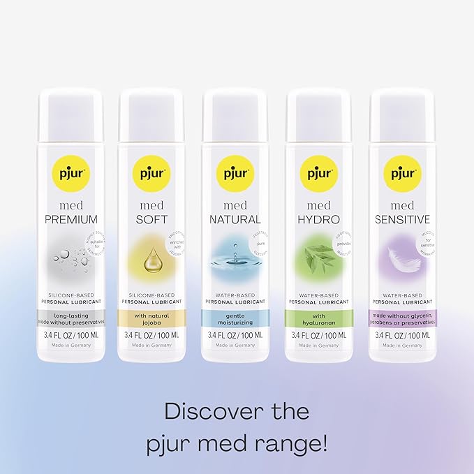 pjur med Premium – Top-Grade Silicone-Based Lubricant for Dry & Sensitive Mucous Membranes, No Preservatives, Extra Long-Lasting, 3.4 oz / 100 ml