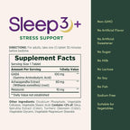 Nature's Bounty Sleep + Stress Support, Sleep3 Maximum Strength 100% Drug Free Sleep Aid, Dietary Supplement with Ashwagandha, Time Release Technology, 10mg, 28 Tri-Layered Tablets
