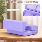FYY Daily Pill Organizer, 7 Compartments Portable Travel Pill Case, [Folding Design] for Purse Pocket to Hold Vitamins,Cod Liver Oil,Supplements and Medication-Purple