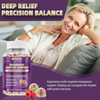 Menopause Supplements for Women with Black Cohosh, Menopause Relief Sugar Free Gummies for Hot Flashes, Natural Female Hormone Balance & Ashwagandha, Magnesium for Night Sweats, Mood Swings, 60 Count