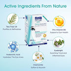 Dr. Fischer Tea Tree Eyelid Wipes for Dry Eyes - Gentle Eye Wipes for Everyday Eye Conditions and Hypoallergenic Makeup Remover (60 Wipes)