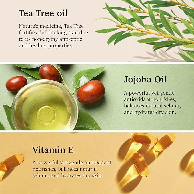 Purifect Tea Tree Oil Facial Serum for Skin - Tea Tree Essential Oil Serum for Face, Skin Clarity Support, Vitamin E for Antioxidant Support, Vegan Skincare, Cruelty Free - 1 fl oz