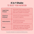 KOS Vegan Protein Powder, Strawberries & Cream USDA Organic - Low Carb Pea Protein Blend, Plant Based Superfood with Vitamins & Minerals, Gluten Free - Meal Replacement for Women & Men - 28 Servings