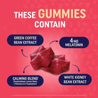 Night Time Fat Burner Gummies with Melatonin for Sleep & Weight Loss Support | Hunger Suppressant & Metabolism Booster, Shred Belly Fat While You Sleep | Diet Supplement for Women & Men | 60 Ct