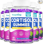 Cortisol Supplements for Women, 0 Sugar Cortisol Gummies, Cortisol Reducer with Ashwagandha, Myo-Inositol, GABA & Saffron - Stress Relief, Hormone Balance & PMS, Cortisol Detox for Women, 300 Count