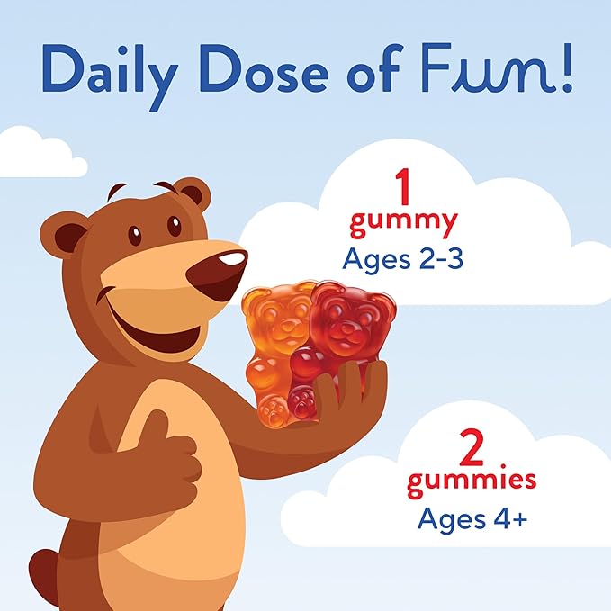 L’il Critters Gummy Vites Daily Gummy Multivitamin for Kids, Vitamin C, D3 for Immune Support Cherry, Strawberry, Orange, Pineapple and Blueberry Flavors, 70 Count Gummies