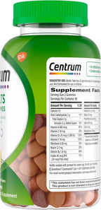 Centrum MultiGummies Gummy Multivitamin for Adults, Multivitamin/Multimineral Supplement with Vitamins D, B and E, Assorted Fruit Flavor - 18 Count