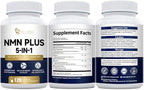 Migcopat NMN Supplement 1000mg – NMNH Alternative 5-in-1 NAD Supplement w/Resveratrol, Apigenin, Quercetin & Black Pepper – Supports Cellular Energy, Healthy Aging & Longevity – 120 Veggie Capsules