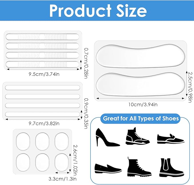 Ymapinc Shoe Gummies for Heels High, 34Pcs Silicone High Heel Protectors, Heel Cushion Pads Grips for Womens Anti Slip Shoe Grips, Cushions Insert for Sandals Women