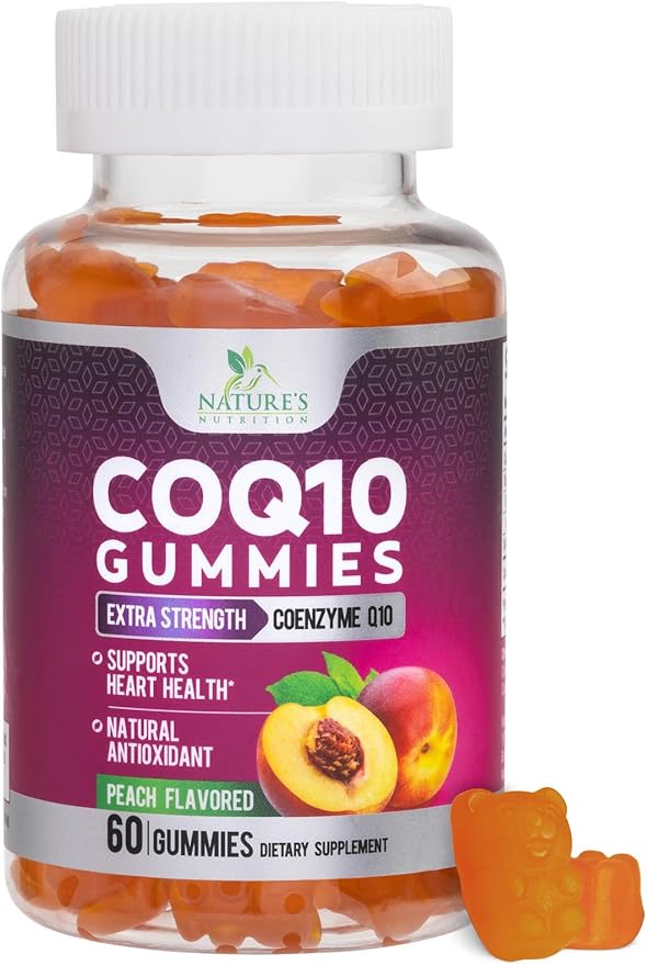 CoQ10 Gummies - Coenzyme Q10 100mg Per Serving - 3X Strength, High Absorption, Antioxidant Supplements for Heart Health Support & Energy Production, Ultra Coq 10 Vitamins Supplement - 60 Gummies