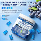 Magnesium Glycinate Gummies 600mg, Sugar Free Magnesium Potassium Supplement for Adults with Magnesium L-Threonate, Vitamin D, B6,and CoQ10 for Sleep, Body Support and Relaxation,120 Count