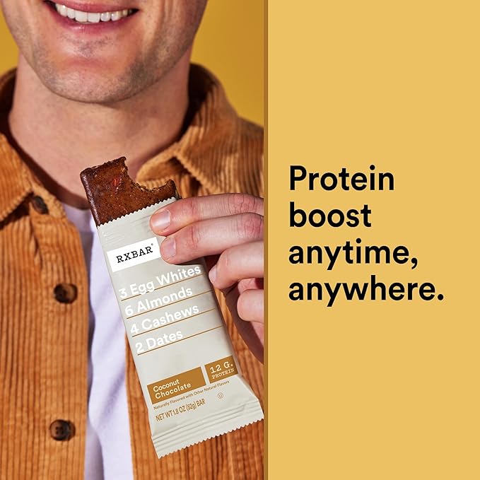 RXBAR Protein Bars, Protein Snack, Snack Bars, Coconut Chocolate, 22oz Box (12 Count)