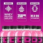 Protein2o Hydration Drink - 2-in-1 Liquid Clear Whey Protein Isolate and Electrolyte Drink - 15g Protein,Vitamins B5,B6 - Post-Workout Recovery - 16.9 Fl Oz - Dragon fruit Blackberry,(Pack of 24)