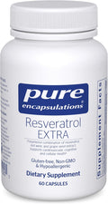 Pure Encapsulations Resveratrol EXTRA - 100 mg Trans-Resveratrol - For Healthy Cellular & Cardiovascular Function* - Antioxidants Supplement - Non-GMO & Gluten Free - 60 Capsules