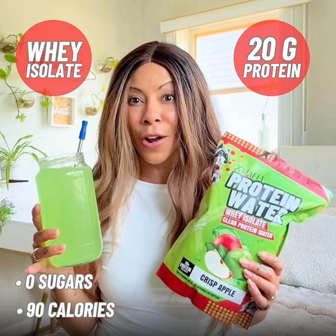 XMafia - Clear Whey Protein Isolate Powder – 20g Protein + Collagen Peptides, 30 Servings, Zero Sugar, Refreshing Light Protein Drink Water, Whey Powder Protein Shake, Lactose Free – Apple