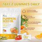 Organic Pumpkin Seed Oil Gummies,Cold Pressed Pumpkin Seed Oil with Saw Palmetto Gummies,for Prostate Health,BPH Support,Hair & Bladder Control - Non-GMO,Sugar-Free