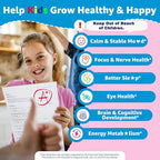 Saffron + Magnesium Glycinate+ Omega-3 - Calm Focus Gummies for Kids 4+, Saffron Extract Supplement with L-Theanine, Holy Basil, Rosemary, B6, B9, B12, D3 for Happy Mood, Cognition, ZZz, Sugar Free