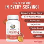 MaryRuth's Creatine Gummies | Creatine Monohydrate Gummies | 3g Creatine Per Serving | Creatine for Women & Men | Tangerine Citrus Flavor | Exercise | Workout | Sugar Free | Vegan | 90 Count