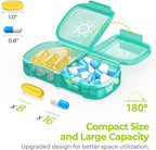 AUVON XL Weekly Pill Organizer 2 Times a Day, Pill Box 7 Day with One-Side Large Openings for Easy to Use, Cyan AM PM Pill Case for Medication, Vitamins, Fish Oils, Supplements