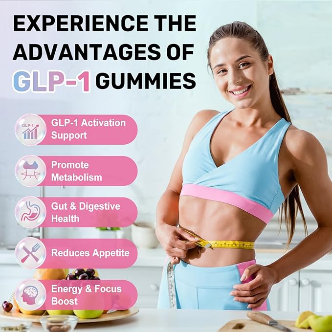 ZHPHK GLP-1 Support Gummies, Sugar-Free with Berberine, Cinnamon, Turmeric, Raspberry Ketone, Resveratrol, Appetite & Craving Control, Metabolism Digestion & Gut, No Stomach, 60 Count