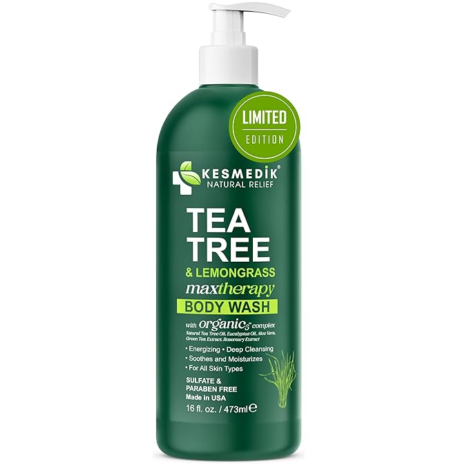 Tea Tree Lemongrass Body Wash MaxTherapy, Itchy Skin Relief, Antifungal Defense, Fights Body Odor, Soothes Jock Itch & Athlete's Foot, Intimate Wash, Men & Women, 16 fl oz, Limited Edition