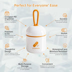 Keychain Pill Holder, Small Pill Box Case Container Organizer for Purse, Medicine Travel Organizer, Silicone Seal Moisture Proof Mini Pill Bottle for Outdoor Camping Travel Jewelry（Orange）