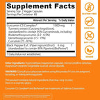 Doctor's Best Turmeric Curcumin Supplement 1000mg for Men & Women - Curcumin Caps from Turmeric Root, Black Pepper Extract (BioPerine), 95% Piperine, Joint Health Support, Non GMO - 120 Veg Capsules