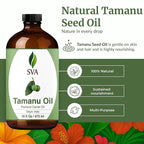 SVA Tamanu Seed Oil - 16 Fl Oz – 100% Natural Cold Pressed Tamanu Oil - for Face, Skin Care, Hair Care, Scalp Massage & Body Massage – Carrier Oil