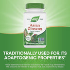 Nature's Way Asian Ginseng, Fights Fatigue*, 1,120mg Per 2-capsule Serving, Non-GMO Project Verified, Vegan, 50 Capsules (Packaging May Vary)