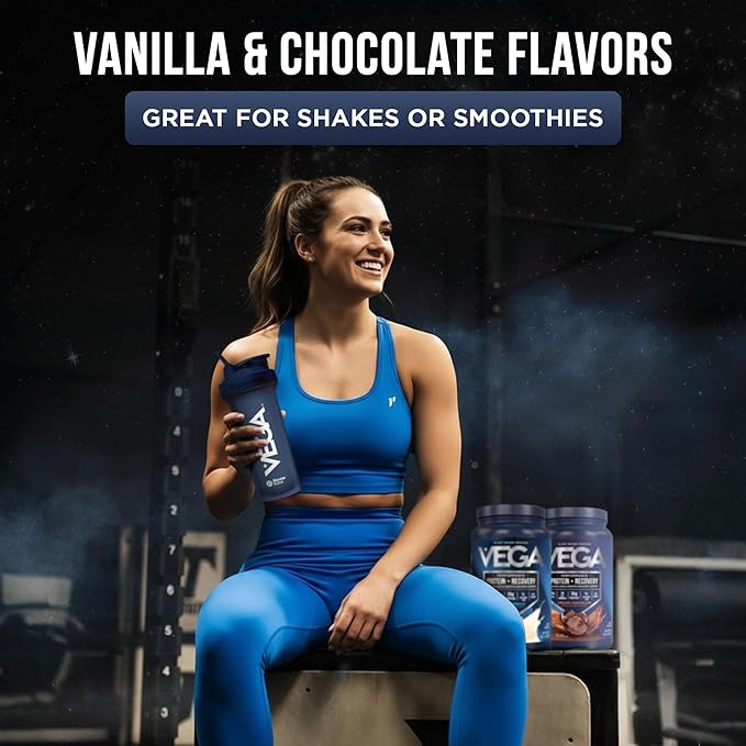 Vega Sport Premium Protein Powder + Recovery Bundle - Vanilla (20 servings) and Chocolate (19 servings) 30g Plant Based Protein, 5g BCAAs, Low Carb, Keto, Pea Protein for Women and Men
