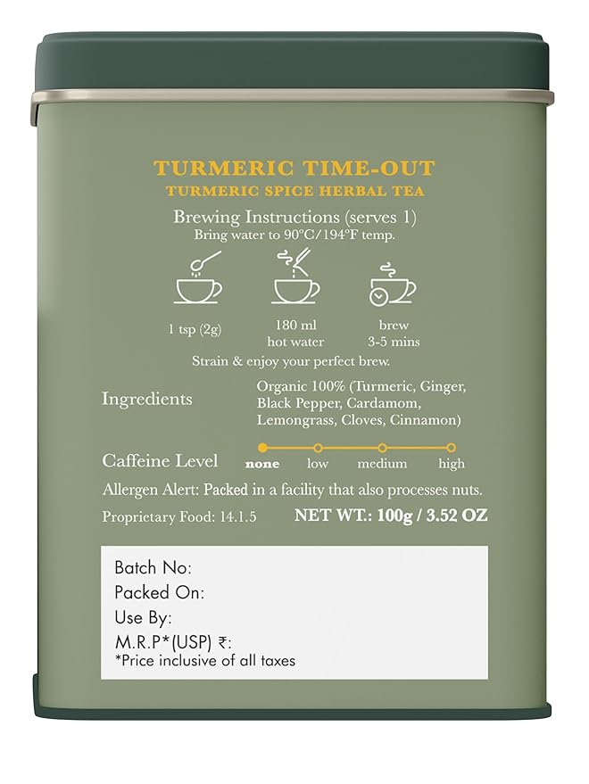 Luxmi Estates Turmeric Time-Out Herbal Loose Tea 100g Pack