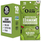 The Only Bean Crunchy Roasted Edamame Snacks (Wasabi Soy Sauce), Healthy High Protein Snacks, Low Carb, Keto Friendly, Gluten Free, Vegan, Lunch, Office, Adults and Kids, 0.9 Ounce (Pack of 10)