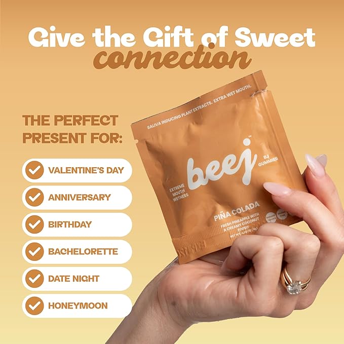 BEEJ Gummies for Couples - Natural Intimacy Gummy Candy - Romantic Gift for Birthday, Honeymoon, Anniversary, Valentines Day - No Artificial Flavors - Made in USA - 3 Pack, Piña Colada