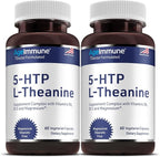 5-HTP Formula for Stress Relief and relaxation support for Teens and Adults with 5-HTP, L-Theanine, Vitamin B6, Vitamin B12, Magnesium - Doctor Formulated - Magnesium Stearate Free - 60 capsules.