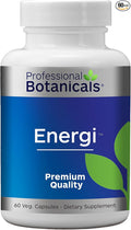 Professional Botanicals Energi - Vegan Adaptogen Boost for Mental Clarity, Energy and Stress Support - 60 Vegetarian Capsules