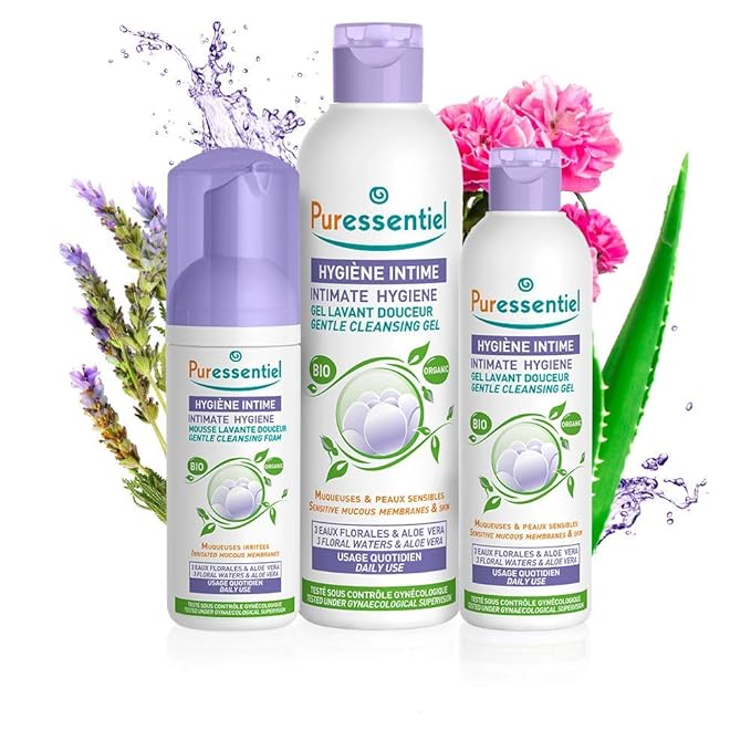 Puressentiel Feminine Wash Ph Balance Vaginial Gentle Cleansing Foam for Womens Hygiene 99.6% Natural Origin Organic Vegan EcoCertified Made in France fl oz, Unscented, 5.5 Ounce