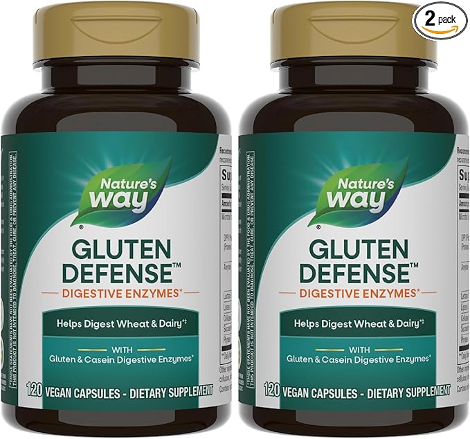 Enzymatic Therapy Gluten Defense, Gluten & Casein Targeted Digestive Enyzmes, 120 VCaps (Packaging May Vary) (Pack of 2)